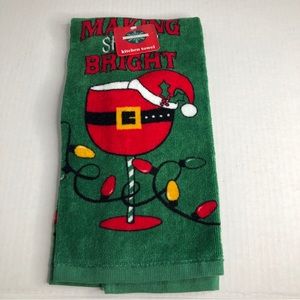 December Home Christmas kitchen towel Making Spirits Bright Holiday Decor NWT